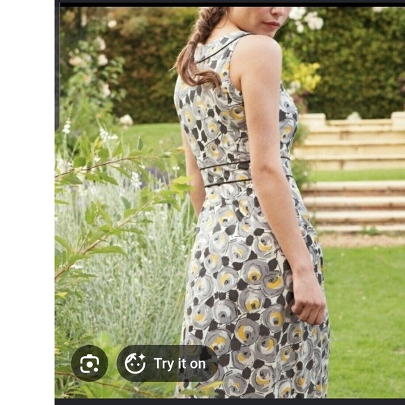 Boden Dresses & Skirts - Boden Grey Yellow Floral Cotton Sleeveless A-Line Dress WH346 10RCoastal beach